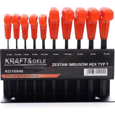 Kraft & Dele Sada imbusových kľúčov T 2-10mm 10ks KD10948