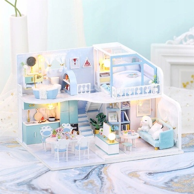 HABARRI Miniatura domečku DIY LED králíkárna