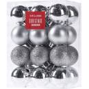 HOME STYLING COLLECTION Vianočné ozdoby gule strieborné priemer 3 cm 24 ks