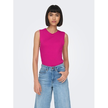 ONLY Тъмнорозов дамски основен топ с ребра ONLY Majli ONLY | Rozov | ЖЕНИ | XS