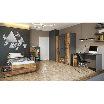 ИРИМ Модулно обзавеждане за младежка стая Сити 5039 олд стайл / графит