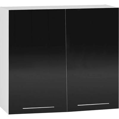 Bogdan Furniture Europe Горен шкаф В80/72-Е20, черен гланц