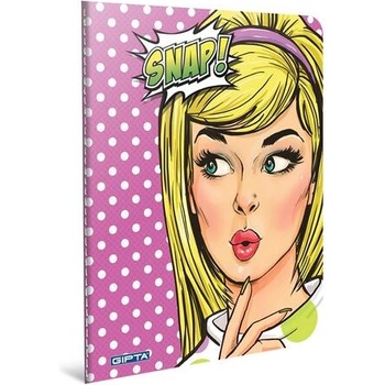 Image 1 of GIPTA Snap Тетрадка А4, бяла, широки редове, микроперфорация, картонена корица, 60 листа (2702)