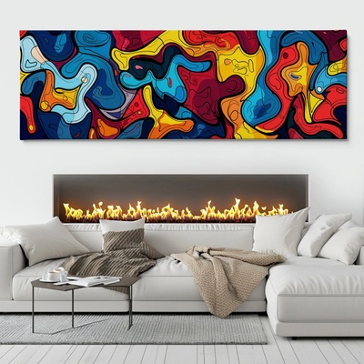 Obraz na plátně - Chaos v tanci FeelHappy.cz Velikost obrazu (šířka x výška): 90 x 30 cm