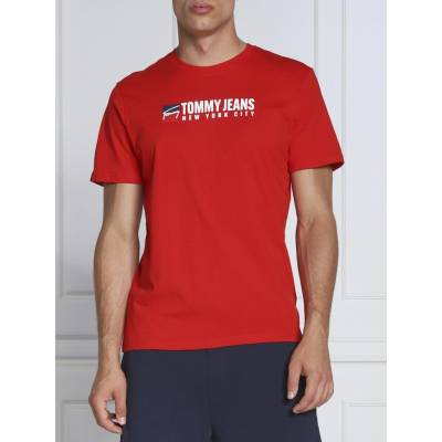 Tommy Jeans pánske tričko Entry Athletics červené