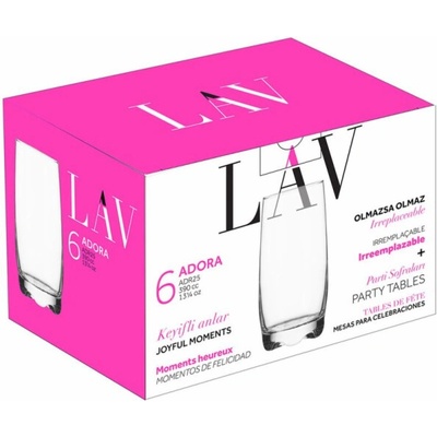 LAV Pohár Adora sklenený na vodu 61x145 mm bal. 6 x 390 ml