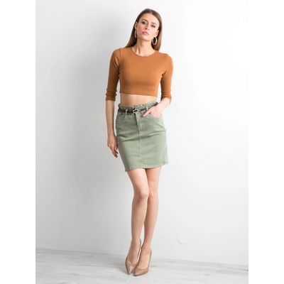 Dámska sukňa džínsová s vreckami JMP-SD-F6678.77P khaki