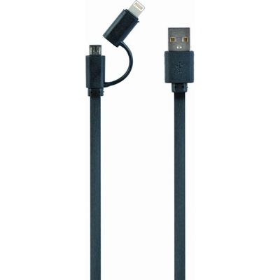Gembird CC-USB2-AMLM2-1M USB Lightning 8-pin/Micro USB, 1m, černý