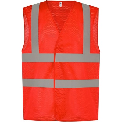 Yoko Hi-Vis síťovaná bezpečnostní vesta HVW120 červená