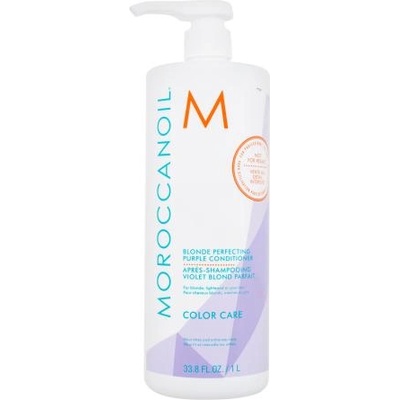 Moroccanoil Color Care Blonde Perfecting Purple Conditioner 1000 ml балсам за неутрализиране на жълти тонове на руса коса за жени