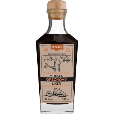 Marsen Orechový likér 33% 0,5 l (čistá fľaša)