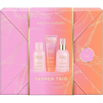 Baylis & Harding Jojoba, Vanilla & Almond Oil pěna do koupele 100 ml + tělový sprej 100 ml + tělové mléko 50 ml