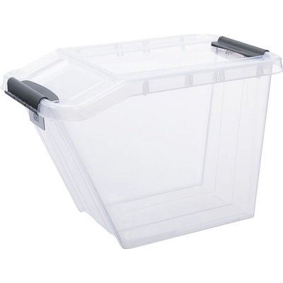 Plast Team Úložný box se sklopným víkem 58 L průhledný