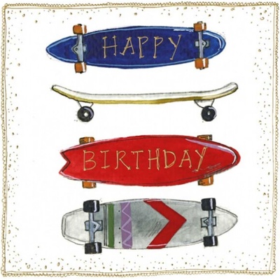 Přání s obálkou - Skateboards - Alex Clark