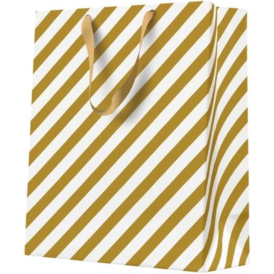 Taška dárková 200x100x250 mm Stripes gold