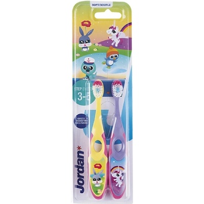 Jordan Step By Step Clean Dětský zubní kartáček 3-5 let Soft 2 ks