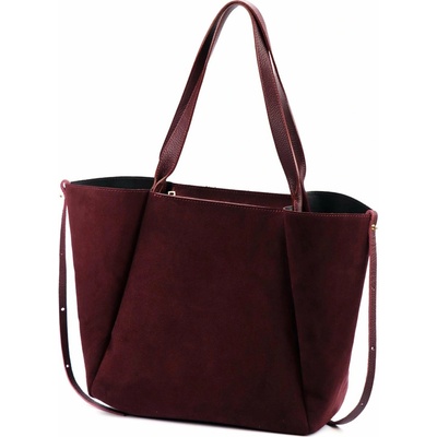 Luka dámska veľká kožená bordová shopper kabelka A4 25-079
