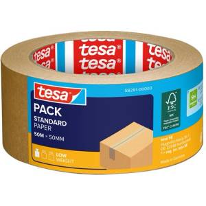 tesa Опаковъчна лента, хартиена, 50 мм x 50 м, TESA „Standard Paper, кафява (58291-00000-02)