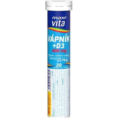 MaxiVita Vápnik + D3 20 tabliet