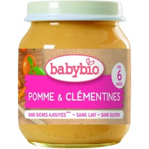 Babybio Био плодово пюре Babybio - Ябълка и клементини, 130 g (3288131510958) - ozone