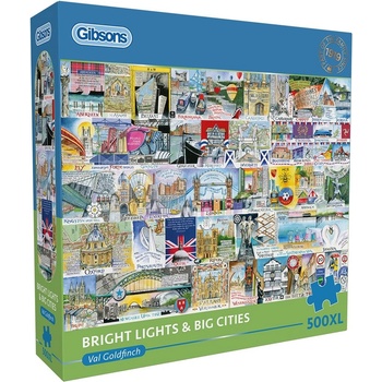 Gibsons Пъзел Gibsons от 500 XL части - Ярки светлини и големи градове (G3564)