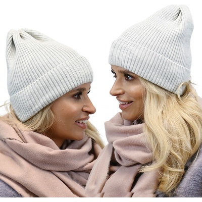 Fashionweek Módní dámská čepice beanie ZIZI-N1 světle šedá