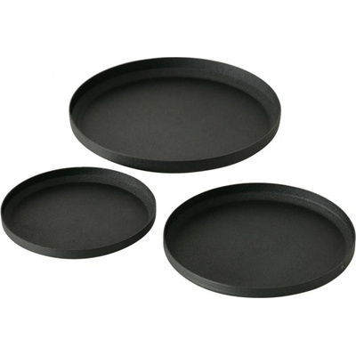 Boltze Home Tácky pod svíčky Mio, 3 kusy, černý mat černá