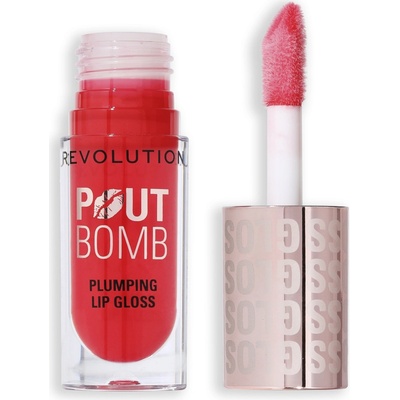 Revolution Lesk na pery Pout Bomb Plumping Lip Gloss Cherry Sheer Red 4,6 ml