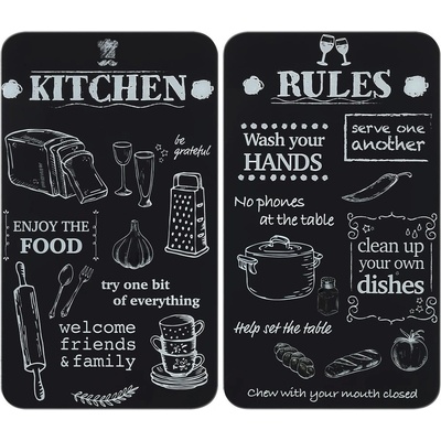 Maximex Капаци за печка 2 бр. от закалено стъкло 52x30 cm Kitchen Rules - Maximex (2521536500)