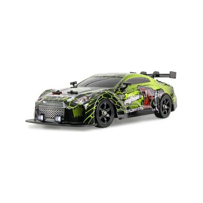 Drift Sport RC Auto GTR 4WD RTR so dymom a LED osvetlením zelené 1:16