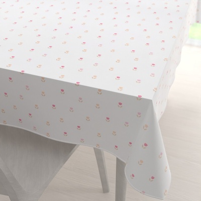 Biante Teflónový obdĺžnikový obrus TF-115 Farebné tulipániky na bielom 120x160 cm