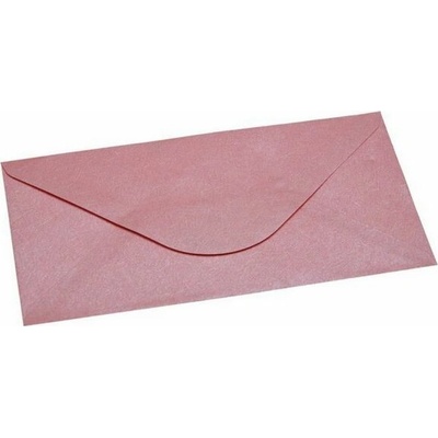 Obálka DL 11,2x21,9 cm metalická s ražbou, růžová