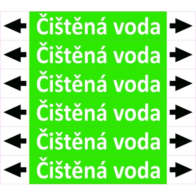 Grafiko | čištěná voda - dle ISO 20560 - Materiál fólie s ochrannou laminací, Rozměr aršík 6 ks 52x300 mm