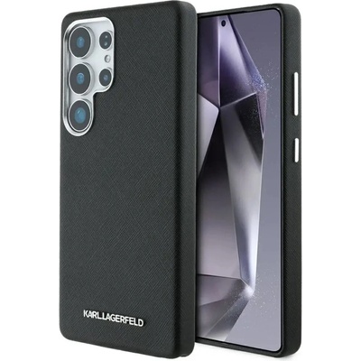 KARL LAGERFELD Saffiano Full Wrapped Elongated Metal Logo MagSafe Case за Samsung Galaxy S25 Ultra - черен (3666339450250)