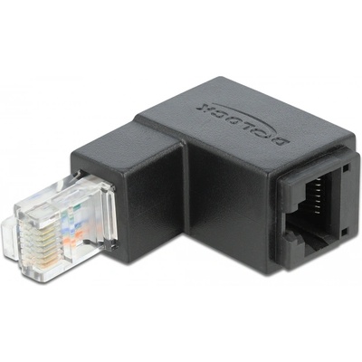 Delock RJ45 адаптер мъжки 90 градуса надолу RJ45 гнездо, Cat. 6 UTP