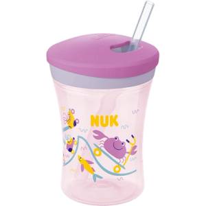 Nuk EVOLUTION Action Cup Чаша 230мл. със сламка, 12+ мес. Лилава (10255600)