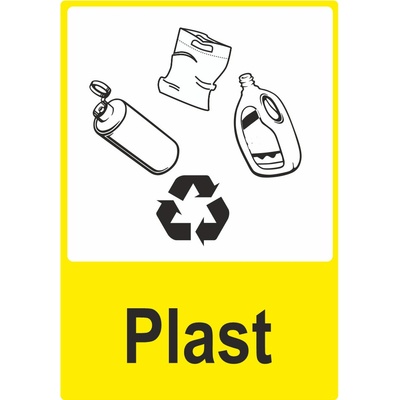 Separovaný odpad - plast samolepící vinylová fólie 160x120 mm – Zbozi.Blesk.cz