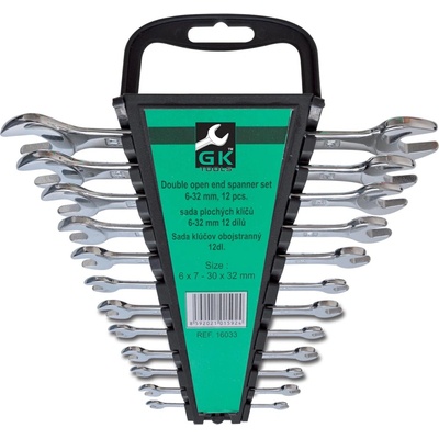 GK Tools Sada plochých klíčů chrom 12 dílů 6-32 mm P16033