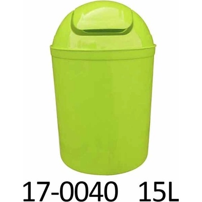 Lenman Odpadkový kôš OSCAR 15 L okrúhly s vekom 17-0040 Zelená lemon