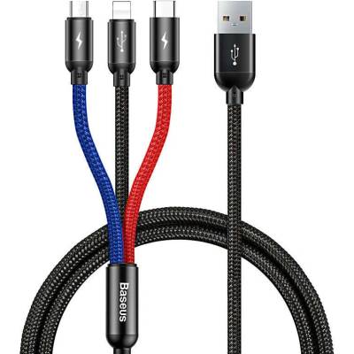 Baseus 0,3m CAMLT-ASY01 3v1 USB-C + Lightning + Micro USB 3,5A