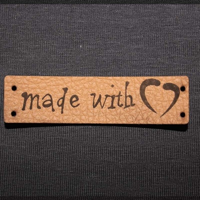 Štítok - Made with love Materiál/farba: Bamboo laser koženka