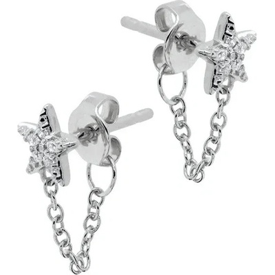 DELIS Сребърни обеци, jw1034, модел звезда, родиево покритие (jw1034)