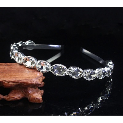 Naishide Jewelry Čelenka do vlasů s krystaly - stříbrná