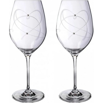 Semido Srdce sklenic na víno s krystaly Preciosa 2 x 470 ml