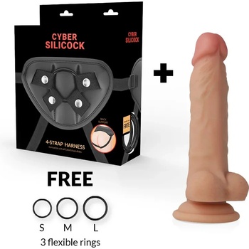 Cyber Silicock Strap-On Jude Liquid Silicone With 3 Rings Fr