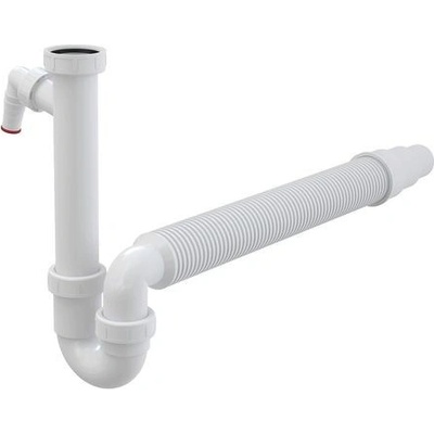 Alcadrain Potrubný sifón s prevlečnou maticou 6/4", prípojkou a flexi hadicou A83-DN50/40
