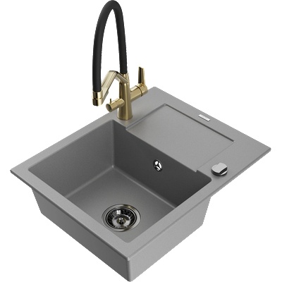 Mexen Enzo гранитна кухненска мивка с 1 басейн с оцеждач и кухненски (6506-71-671701-57-B)