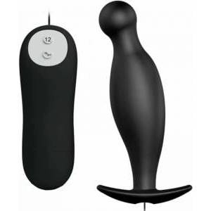 Pretty Love Silicone Intimate Plug 12-Mode Black Remote-Controlled