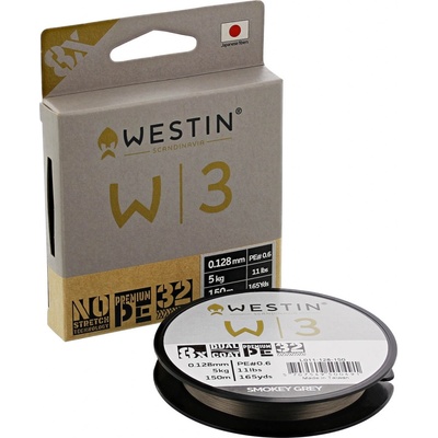 Westin Pletená Šňůra W3 8-Braid Smokey Grey 150m 7,9kg 0,165mm