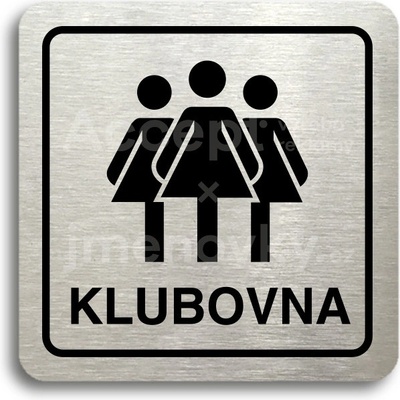 ACCEPT Piktogram klubovna III - stříbrná tabulka - černý tisk